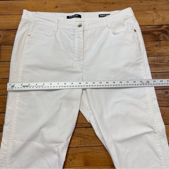 BETTY Barclay trousers white denim Perfect body high rise jeans plus size 16 - Picture 11 of 16